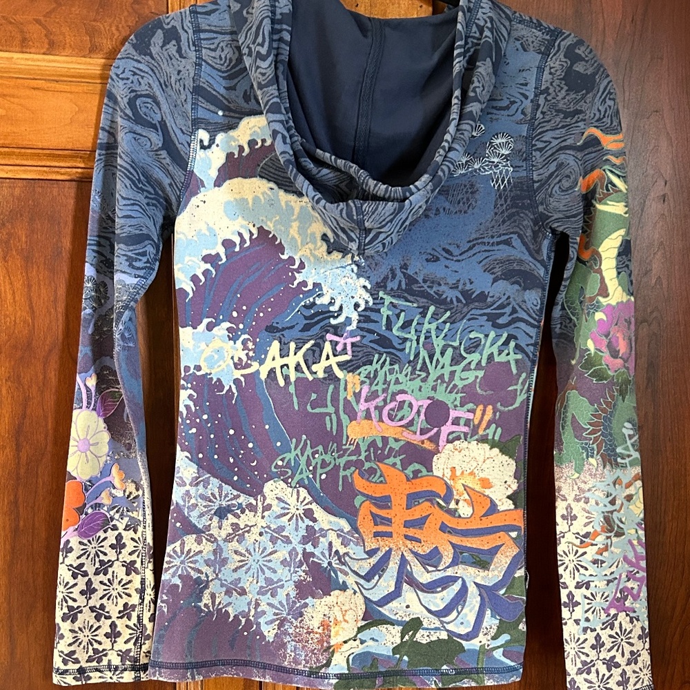 Lucky Brand Sweatshirt Hoodie Asian Geisha Year of the Dragon 2000 Y2K, Size XS - Picture 3 of 16